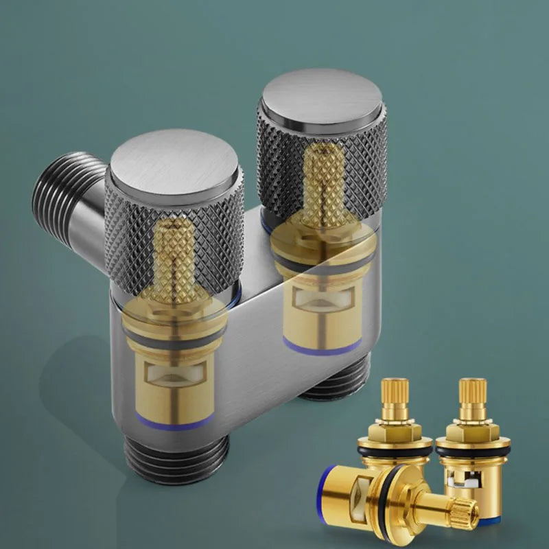 Leak-Resistant Brass-Core Dual Outlet Valve (Wall-Mount)