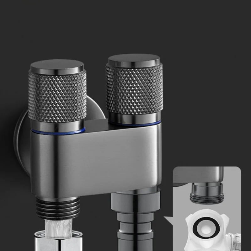 Leak-Resistant Brass-Core Dual Outlet Valve (Wall-Mount)
