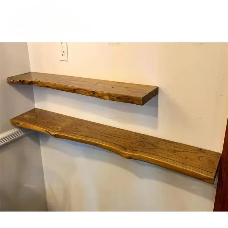 Live Edge Solid Wood Floating Shelf (Includes Mounting Kit)