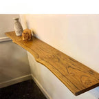 Live Edge Solid Wood Floating Shelf (Includes Mounting Kit)