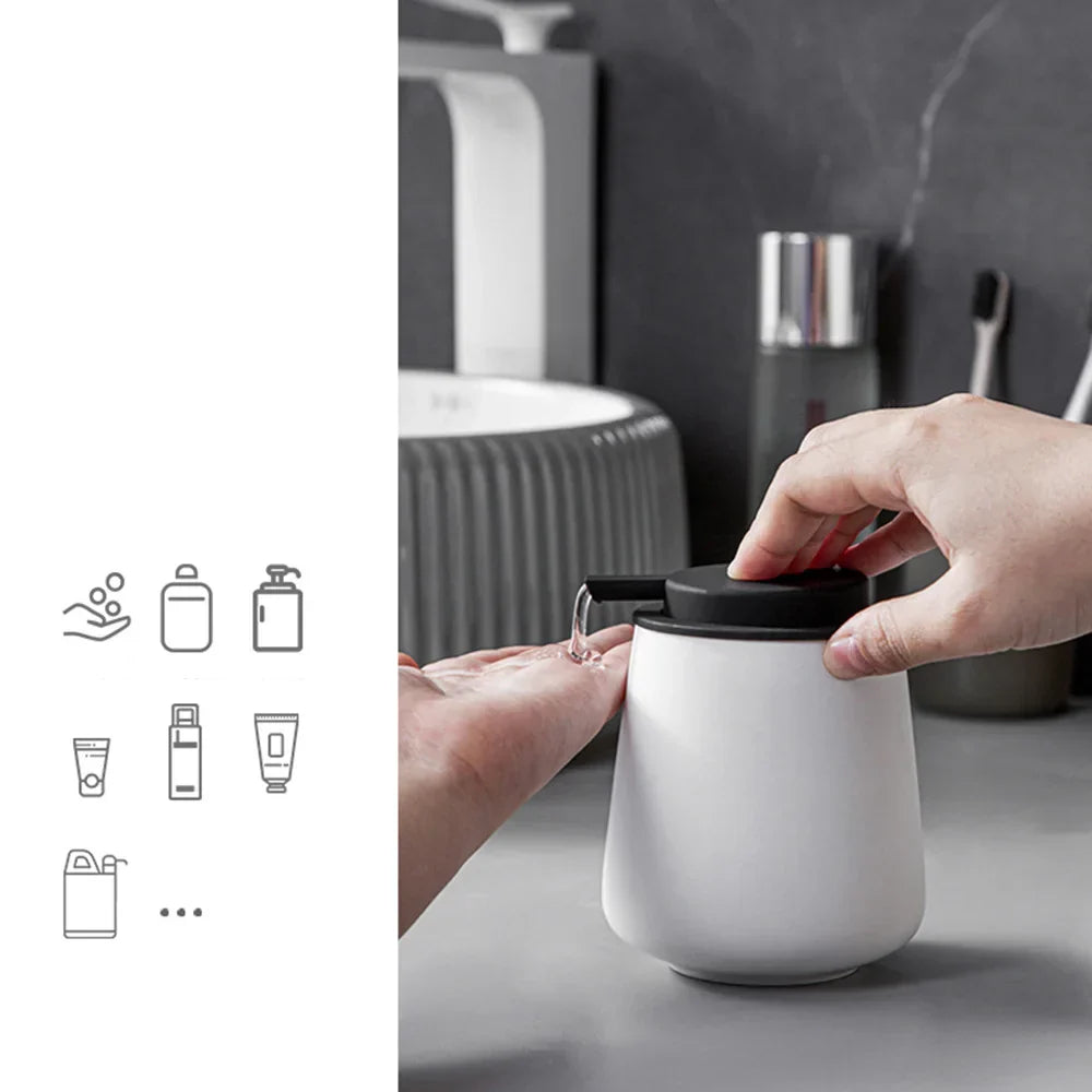 Luxury Ceramic Refillable Soap Dispenser (300 ml)