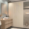 Magnetic Hem Waterproof Linen-Style Shower Curtain (Includes Hooks)