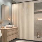 Magnetic Hem Waterproof Linen-Style Shower Curtain (Includes Hooks)