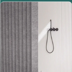 Magnetic Hem Waterproof Linen-Style Shower Curtain (Includes Hooks)