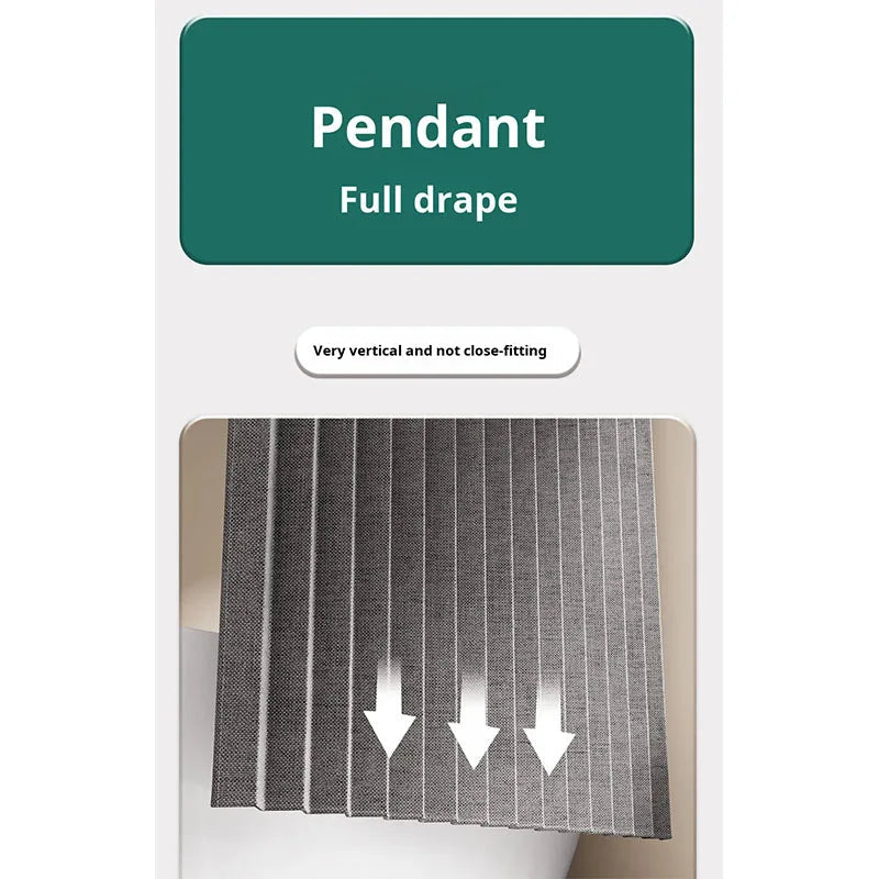 Magnetic Hem Waterproof Linen-Style Shower Curtain (Includes Hooks)