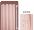 Magnetic Hem Waterproof Linen-Style Shower Curtain (Includes Hooks)