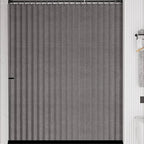 Magnetic Hem Waterproof Linen-Style Shower Curtain (Includes Hooks)