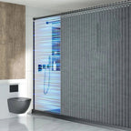Magnetic Hem Waterproof Linen-Style Shower Curtain (Includes Hooks)