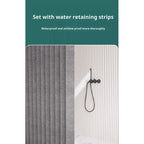 Magnetic Hem Waterproof Linen-Style Shower Curtain (Includes Hooks)