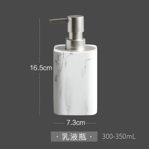 Marble-Effect Resin Bathroom Accessory Set (4-Piece)