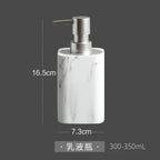Marble-Effect Resin Bathroom Accessory Set (4-Piece)