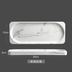 Marble-Effect Resin Bathroom Accessory Set (4-Piece)