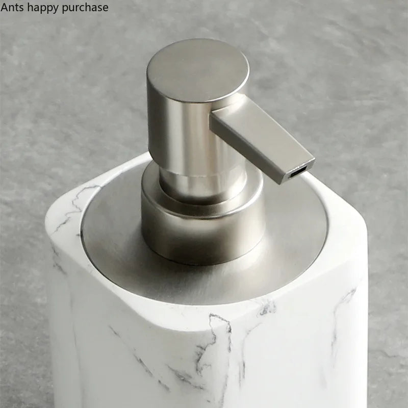 Marble-Effect Resin Bathroom Accessory Set (4-Piece)