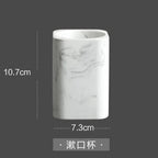 Marble-Effect Resin Bathroom Accessory Set (4-Piece)