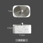 Marble-Effect Resin Bathroom Accessory Set (4-Piece)