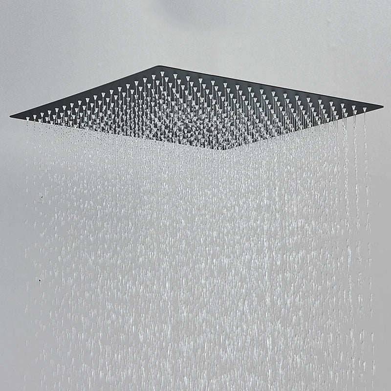 Matte Black 304 Stainless Steel Rain Shower Head (360° Rotatable)