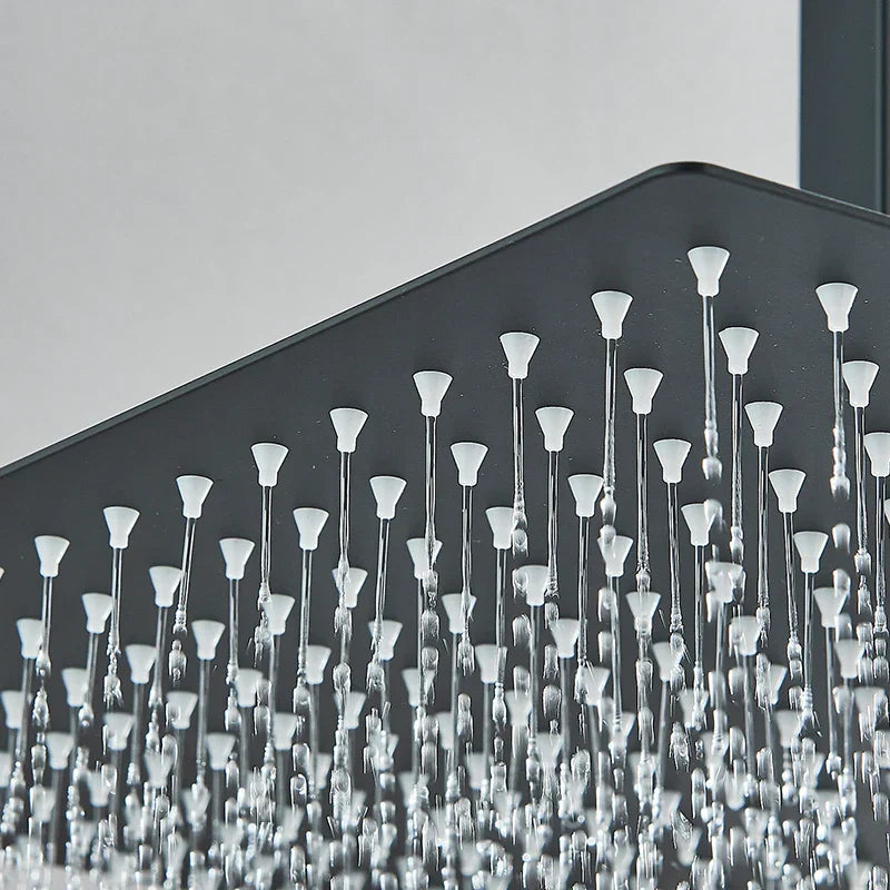 Matte Black 304 Stainless Steel Rain Shower Head (360° Rotatable)