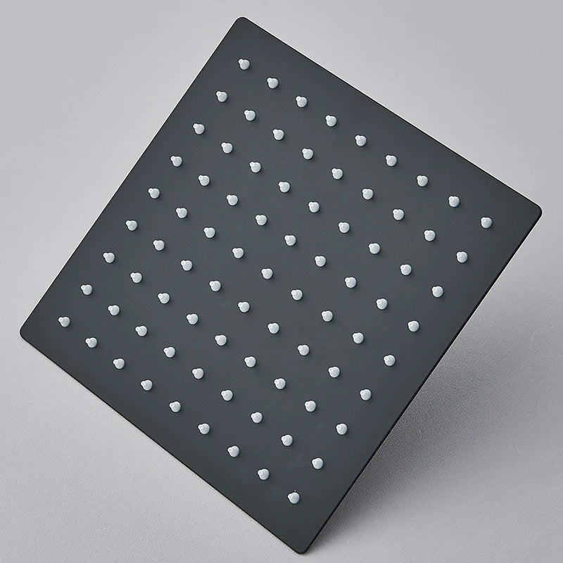 Matte Black 304 Stainless Steel Rain Shower Head (360° Rotatable)