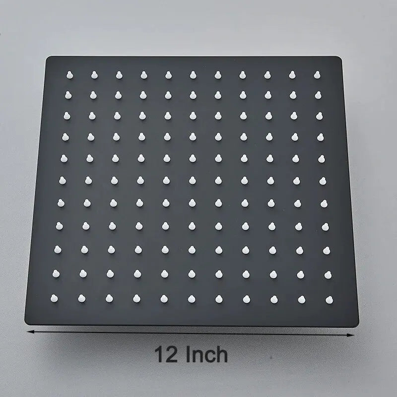 Matte Black 304 Stainless Steel Rain Shower Head (360° Rotatable)