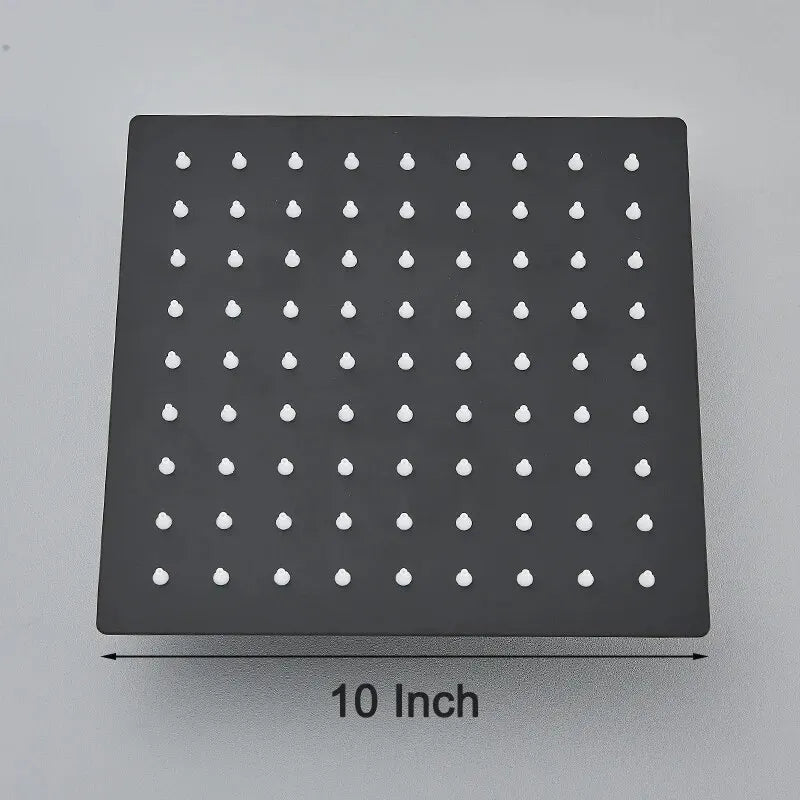 Matte Black 304 Stainless Steel Rain Shower Head (360° Rotatable)