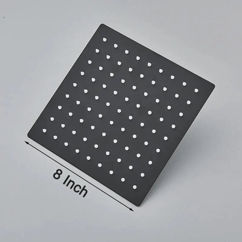 Matte Black 304 Stainless Steel Rain Shower Head (360° Rotatable)