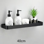Matte Black Anodized Aluminum Corner Shower Shelf (3-Tier, Drill-Free)