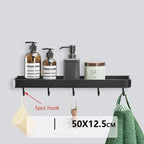 Matte Black Anodized Aluminum Corner Shower Shelf (3-Tier, Drill-Free)