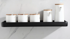 Matte Black Anodized Aluminum Corner Shower Shelf (3-Tier, Drill-Free)