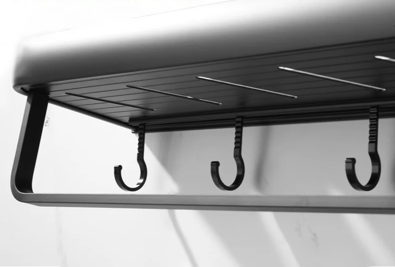 Matte Black Anodized Aluminum Corner Shower Shelf (3-Tier, Drill-Free)