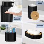 Matte Black Eco-Friendly Plastic Bathroom Accessory Set (4-Piece)