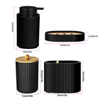 Matte Black Eco-Friendly Plastic Bathroom Accessory Set (4-Piece)