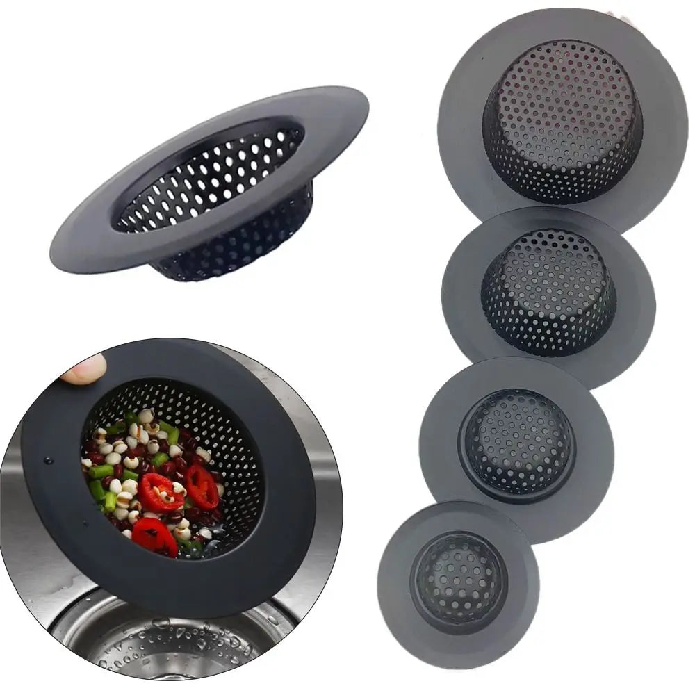 Matte Black Fine Mesh Stainless Steel Sink Strainer (Drop-In)