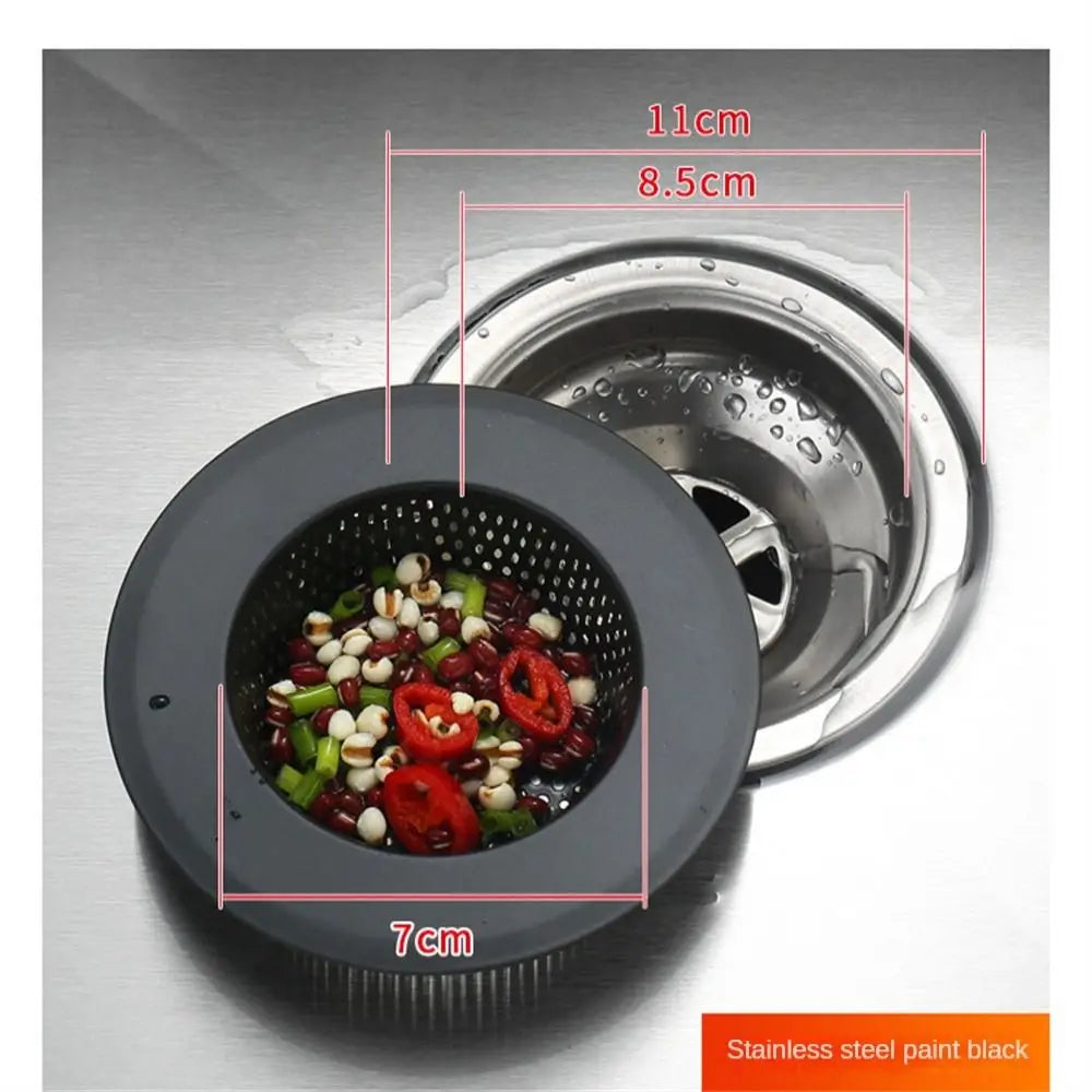Matte Black Fine Mesh Stainless Steel Sink Strainer (Drop-In)