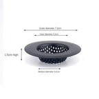 Matte Black Fine Mesh Stainless Steel Sink Strainer (Drop-In)