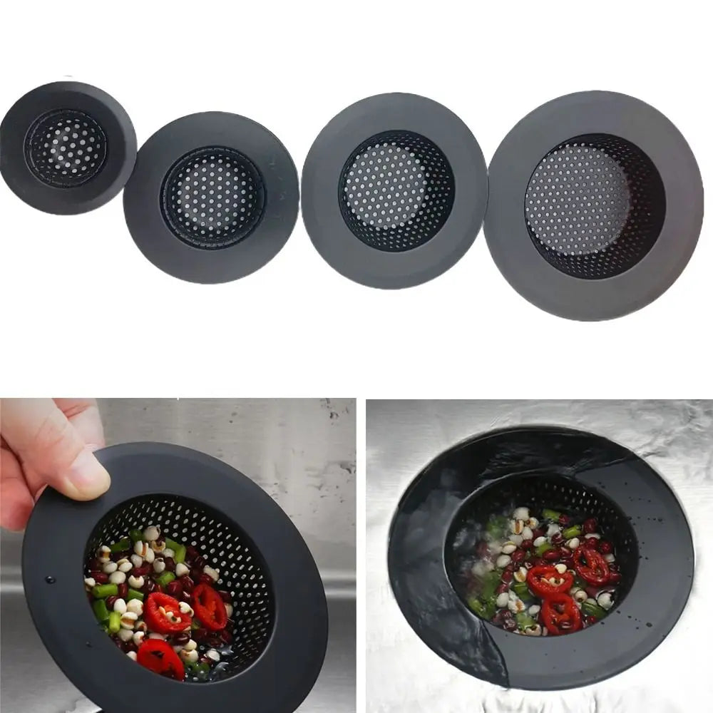 Matte Black Fine Mesh Stainless Steel Sink Strainer (Drop-In)