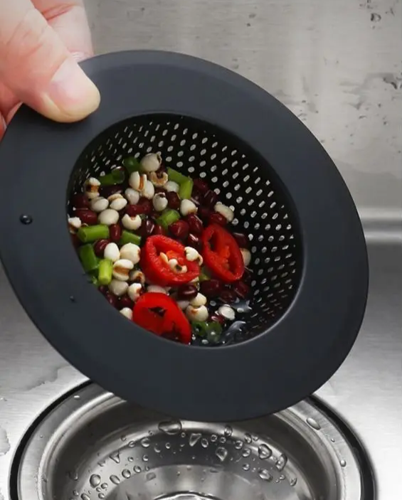 Matte Black Fine Mesh Stainless Steel Sink Strainer (Drop-In)