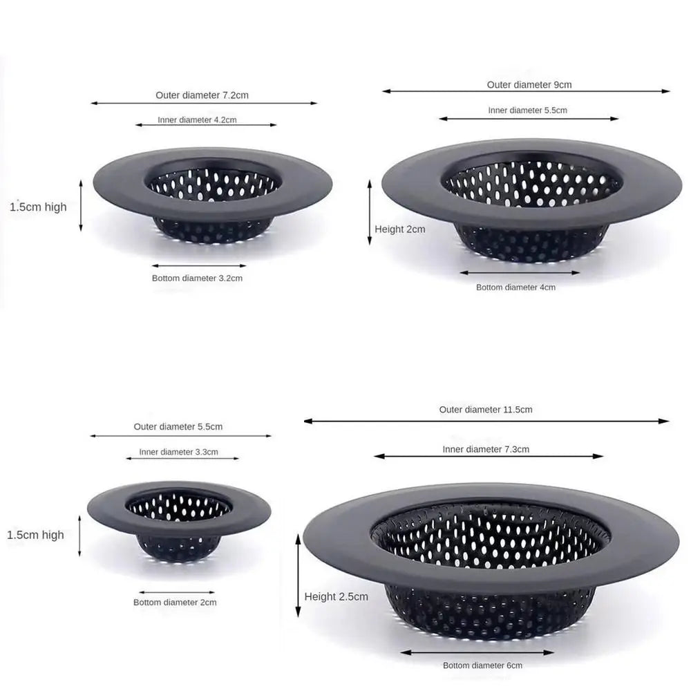 Matte Black Fine Mesh Stainless Steel Sink Strainer (Drop-In)