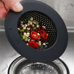 Matte Black Fine Mesh Stainless Steel Sink Strainer (Drop-In)