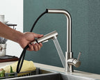 Matte Black Pull-Out & 360° Swivel Kitchen Faucet