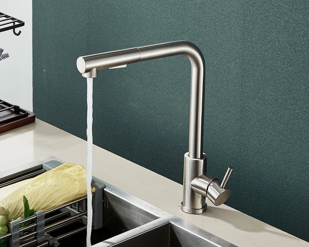 Matte Black Pull-Out & 360° Swivel Kitchen Faucet