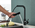 Matte Black Pull-Out & 360° Swivel Kitchen Faucet