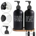 Matte Black Refillable Soap Dispenser Set (500 ml)