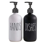 Matte Black Refillable Soap Dispenser Set (500 ml)