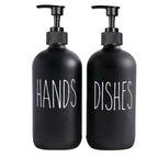 Matte Black Refillable Soap Dispenser Set (500 ml)