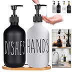 Matte Black Refillable Soap Dispenser Set (500 ml)