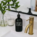 Matte Black Refillable Soap Dispenser Set (500 ml)