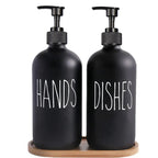 Matte Black Refillable Soap Dispenser Set (500 ml)