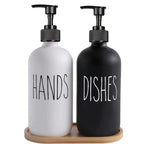 Matte Black Refillable Soap Dispenser Set (500 ml)