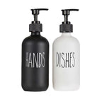 Matte Black Refillable Soap Dispenser Set (500 ml)
