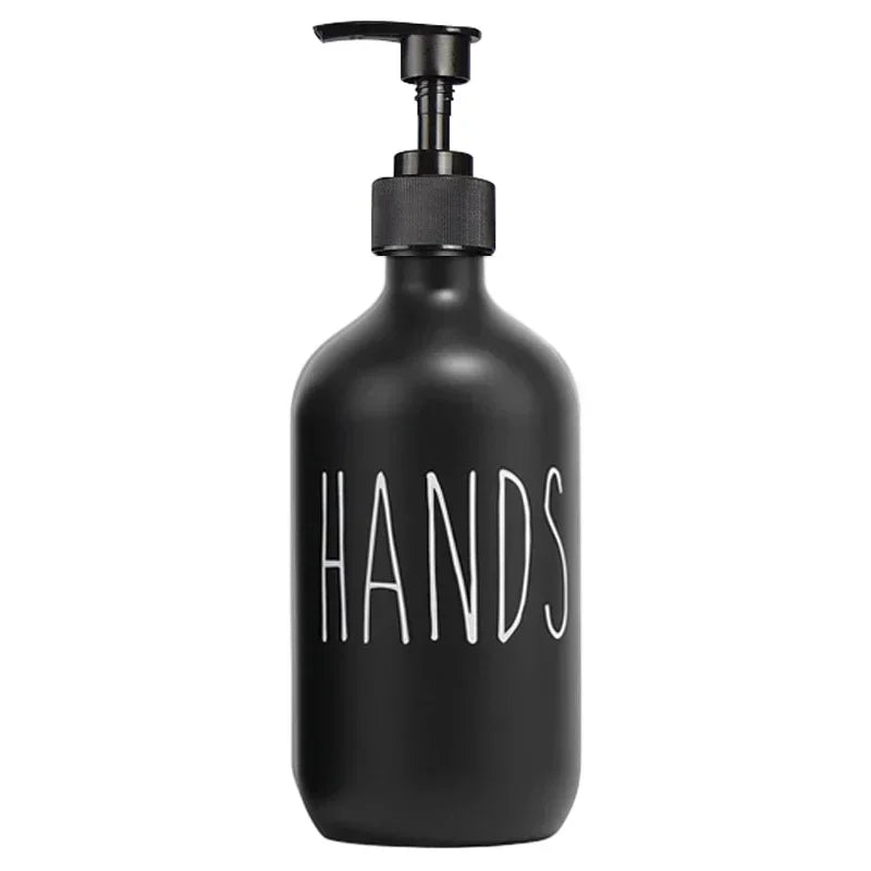 Matte Black Refillable Soap Dispenser Set (500 ml)
